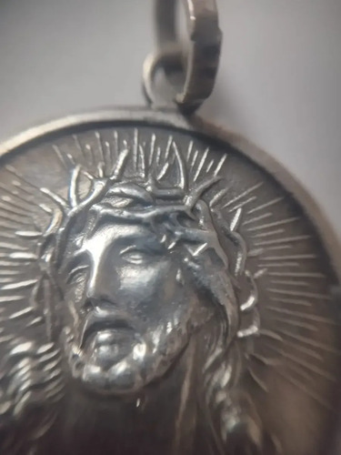 Medalla Cristo En Plata Sellada Grande 17,25 G Plateado, foto 5