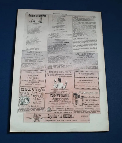 Revista El Negro Timoteo N°15 Montevideo 1895, foto 2