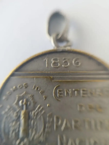 Medalla Plata Partido Nacional Oribe 1836 1936, foto 4