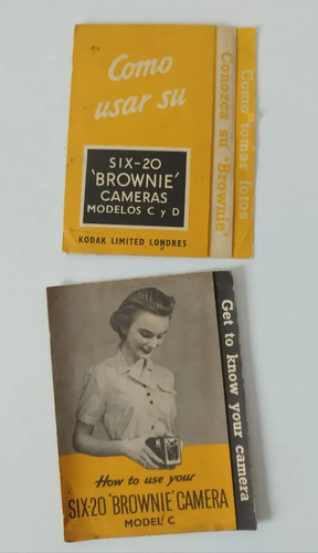Camara Antigua Kodak Brownie Six 20 Ingles Caja Manuales Uso Negro, foto 4