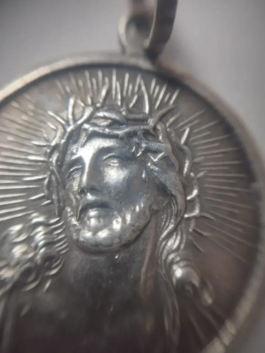Medalla Cristo En Plata Sellada Grande 17,25 G Plateado, foto 4