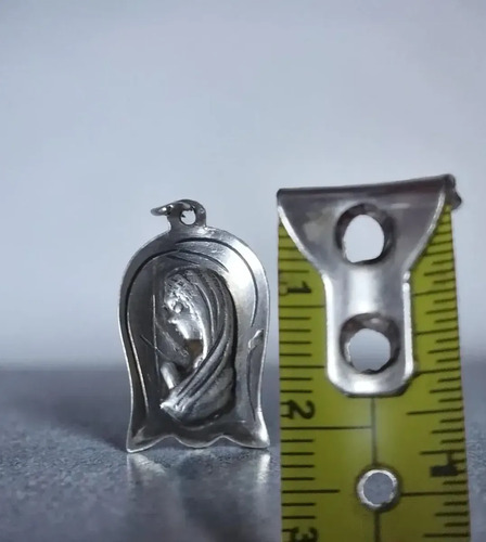 Medalla Virgen En Oración Plata Sellada 11 G Plateado, foto 6