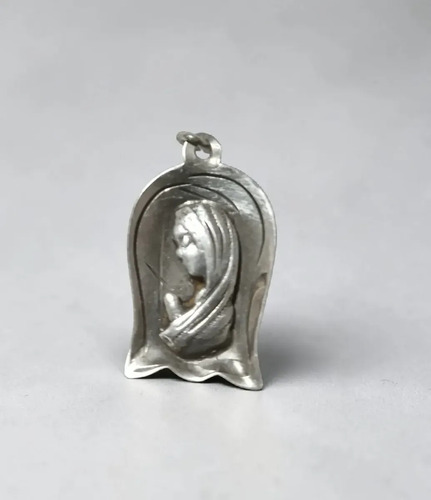Medalla Virgen En Oración Plata Sellada 11 G Plateado, foto 3