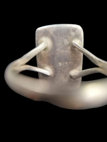 Anillo Plata 925 Con Piedra Larimar Rectangular | Elegancia Celeste 20, foto 5