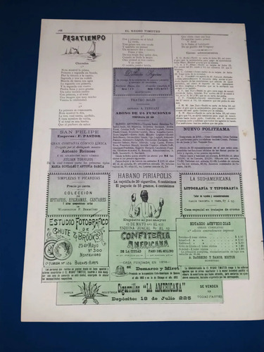 Revista El Negro Timoteo N°21 Montevideo 1895, foto 2