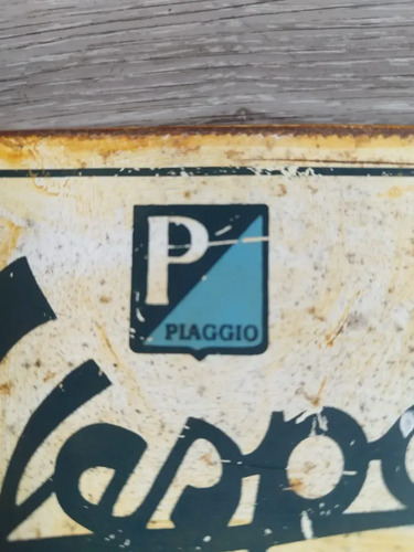 Cartel Vespa Service Piaggio Chapa Vintage Blanco, foto 3