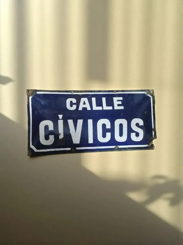 Chapa Esmaltada Antigua Original Calle Cívicos | Decoración Calle Cívicos